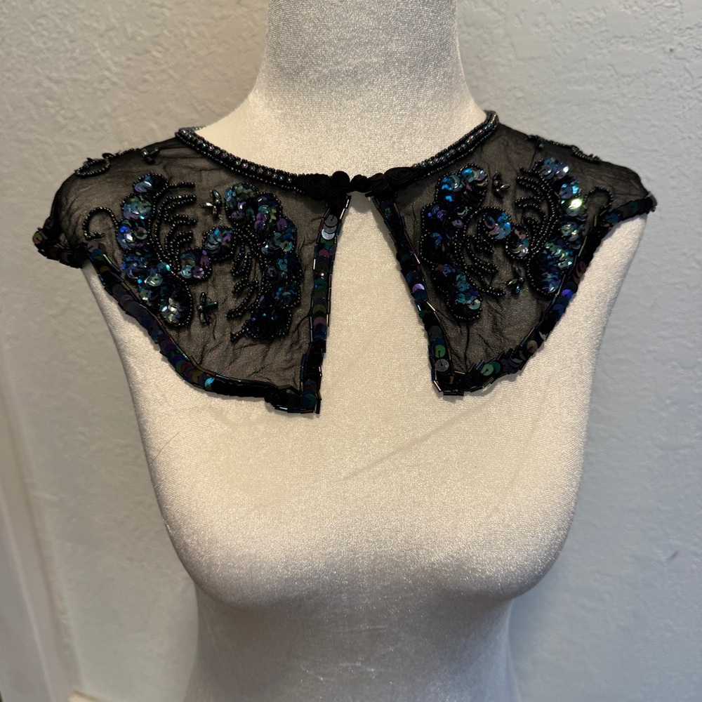 1920s beaded silk collar